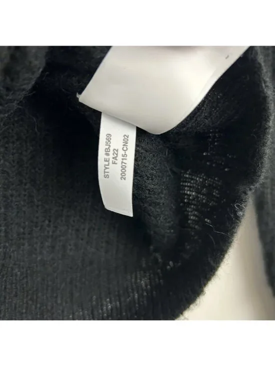 J Crew Women’s Medium Black Alpaca Wool Blend Cropped V-neck Cardigan Sweater - Picture 8 of 16